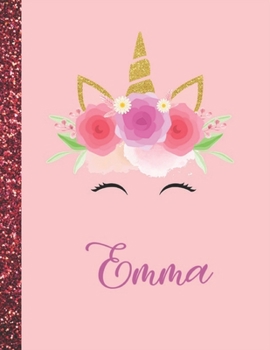 Paperback Emma: Emma Marble Size Unicorn SketchBook Personalized White Paper for Girls and Kids to Drawing and Sketching Doodle Taking Book