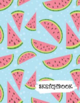 Sketchbook: Pink Watermelon with Bubbles Fun Framed Drawing Paper Notebook