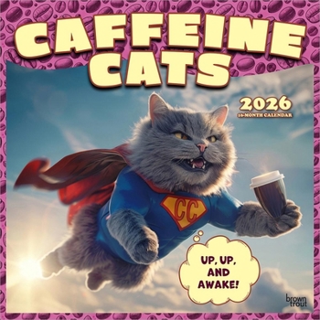 Calendar Caffeine Cats 2026 12 X 24 Inch (Hanging) Monthly Square Wall Calendar Plastic-Free Book