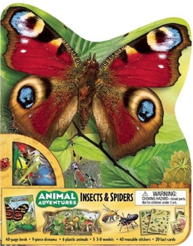 Hardcover Animal Adventures: Insects and Spiders [With Sticker(s) and Fact Cards and Plastic Bugs, 3-D Models, Diorama] Book