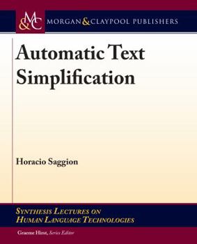 Paperback Automatic Text Simplification Book