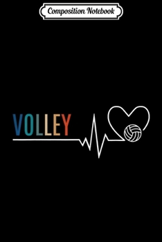 Composition Notebook: Volleyball EKG Retro Heartbeat  Journal/Notebook Blank Lined Ruled 6x9 100 Pages