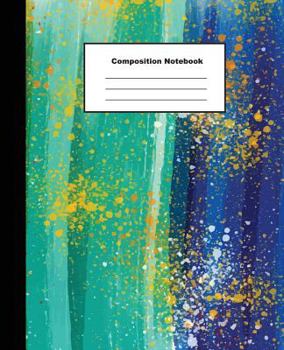 Composition Notebook : Hot Tone Water Colour Carnival Background Wide Ruled Jotting Paper