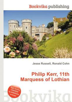 Paperback Philip Kerr, 11th Marquess of Lothian Book