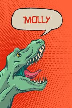 Paperback Molly: Personalized Dino Isometric Dot Paper Notebook 120 Pages 6x9 Book