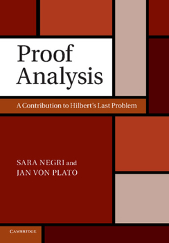 Paperback Proof Analysis: A Contribution to Hilbert's Last Problem Book