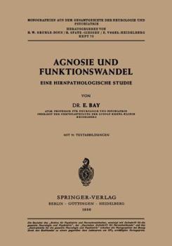 Paperback Agnosie Und Funktionswandel: Eine Hirnpathologische Studie [German] Book