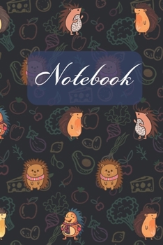 Paperback Notebook: Cute Hedgehog And Vegetables - Diary / Notes / Track / Log / Journal, Book Gifts For Women Men Kids Teens Girls Boys 6 Book