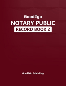Paperback Good2go Notary Record Book