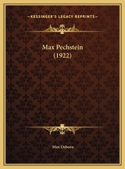 Hardcover Max Pechstein (1922) Book