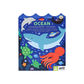 Paperback Ocean Coloring Book + Stickers Book