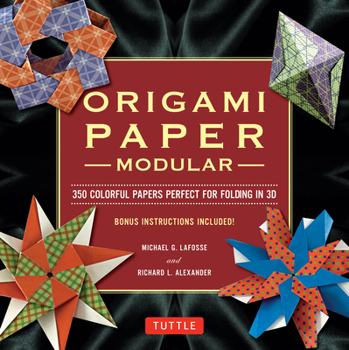 Loose Leaf Modular Origami Paper Pack: 350 Colorful 3( Size) Papers for Folding in 3d: Tuttle Origami Paper and Instruction Book of 6 Models Book