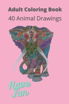 Paperback coloring book: 40 animal drawings Book