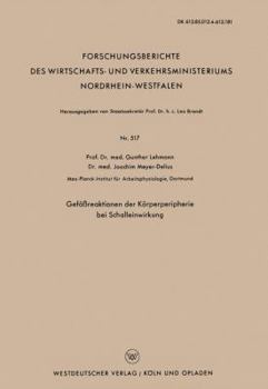 Paperback Gefäßreaktionen Der Körperperipherie Bei Schalleinwirkung [German] Book