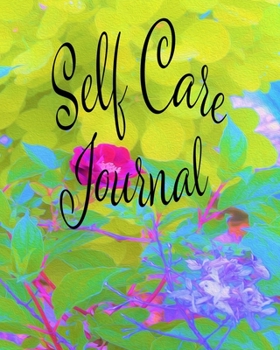 Paperback Self Care Journal: Positive Thoughts and Inspirational Quotes Featuring Red Rose with Stunning Golden Yellow Foliage Original Digital Oil Book