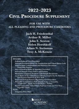 Paperback Civil Procedure Supplement, for Use with All Pleading and Procedure Casebooks, 2022-2023 (American Casebook Series) Book