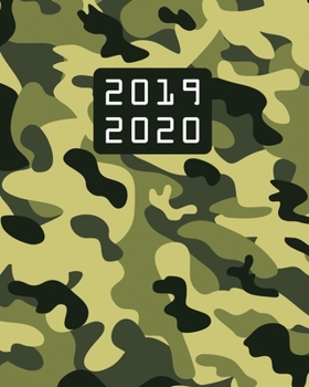 Academic Planner 2019 - 2020: Camo print weekly military academy diary. Organiser with monthly calendar, weekly diary, blank timetables, lined notes + contacts.
