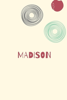 Madison: Personnalized notebook for girls & Women: Pretty Vintage lined journal for Diary, Composition, school notes, Journaling, Writing, Planning.