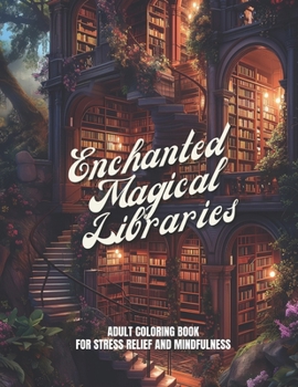 Paperback Enchanted Magical Libraries: A Coloring Book For Stress Relief, Meditation And Relaxation - 30 Pages To Color Book