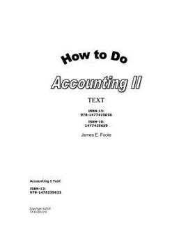 Paperback How to Do Accounting II Text Book