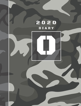 Personalised 2020 Diary Week To View Planner: A4  Letter O Grey And Black Camo Camouflage Organiser And Planner For The Year Ahead, School, Business, Office, Work, University