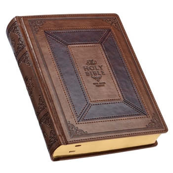 Imitation Leather KJV Study Bible, Standard Print Faux Leather Hardcover - Thumb Index, King James Version Holy Bible, Toffee/Burgundy Book