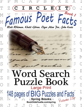 Paperback Circle It, Famous Poet Facts, Book 1, Word Search, Puzzle Book [Large Print] Book