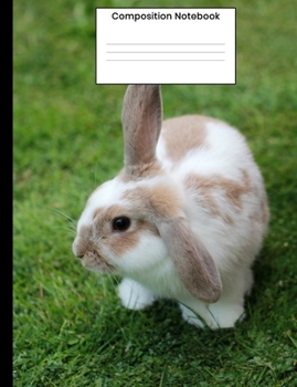 Paperback Composition Notebook: Cool Rabbit Composition Book 120 Wide Ruled Pages For Men Women Kids Teens Book