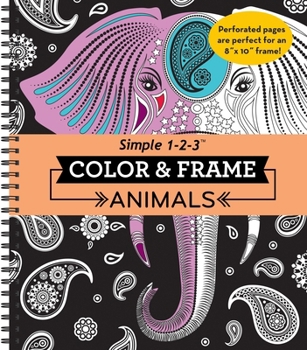 Spiral-bound Color & Frame - Animals (Adult Coloring Book) Book