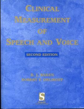 Paperback Clinical Measurement of Speech & Voice Book