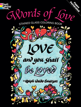 Paperback Words of Love Stained Glass Coloring Book