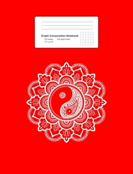 Paperback Graph Composition Notebook: Math, Physics, Science Exercise Book - Mandala Yin Yang Flower Retro Balance Sacred Geometry Gift - Red 5x5 Graph Pape Book