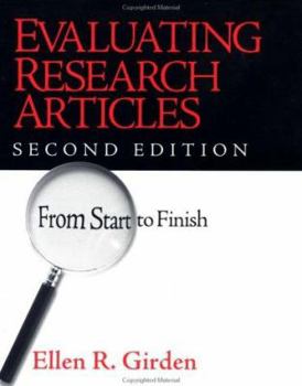 Paperback Evaluating Research Articles from Start to Finish Book