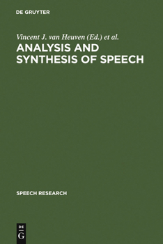 Hardcover Analysis and Synthesis of Speech Book