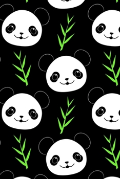 Paperback Panda Bear And Bamboo Pattern: 110 Page Blank Notebook - Ruled Paper Journal - 6" x 9" (15.24 x 22.86 cm) Book