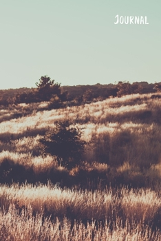 Journal: 105 Undated Blank Lined Pages : Field & Sky Landscape : Paperback Journal