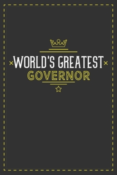 Paperback World's Greatest Governor: Lined notebook - best gift for Governor Book