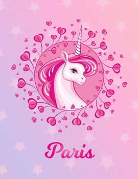 Paris: Unicorn Sheet Music Note Manuscript Notebook Paper Magical Horse Personalized Letter P Initial Custom First Name Cover Musician Composer Instrument Composition Book 12 Staves a Page Staff Line 