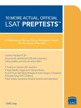 Paperback 10 More, Actual Official LSAT Preptests: (Preptests 19-28) Book