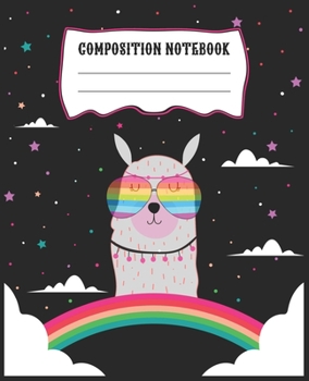 Paperback Composition Notebook: Beautiful Llama Themed Wide Ruled Composition Notebook For All Llama Lovers Book