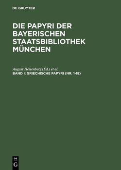 Hardcover Griechische Papyri (NR. 1-18) [Greek, Ancient (To 1453)] Book