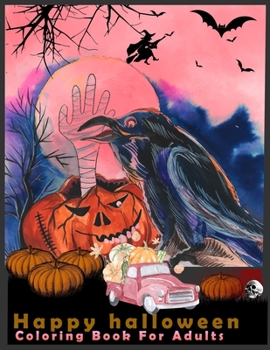 Paperback Halloween Coloring Book.: Spooky Stress Relief Adult Activity Book for Relaxation with Halloween. Book