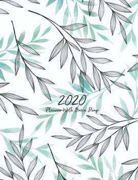 Paperback 2020 Planner with Brain Dump: 2020 Monthly Planner Mood Habit trackers Anxiety Management Book