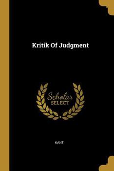 Paperback Kritik Of Judgment Book