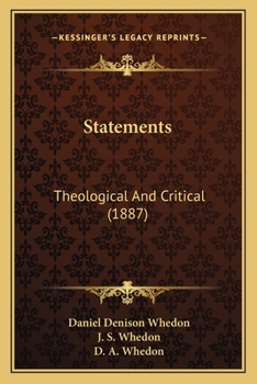 Paperback Statements: Theological And Critical (1887) Book