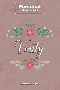 Verity  Notebook Journal Personal Diary Personalized Name 120 pages Lined (6x9 inches) (15x23cm)