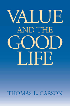 Paperback Value and the Good Life Book