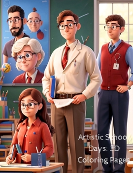 Paperback Artistic School Days: 3D Coloring Pages Book