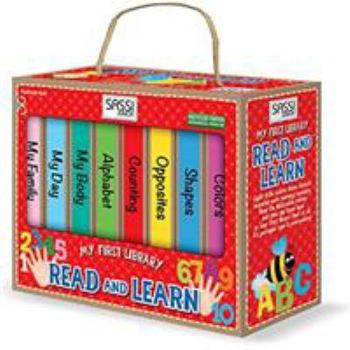 Board book Sassi: My First Library - Read & Learn - 8 Cardboard Mini-Book Set, Abc's-Numbers-Body-Shapes-Colors-Family-Time, Portable Box, Kids-Toddlers Ages 2+ Book
