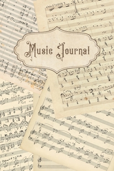 Music Journal: Vintage Blank Songwriting Notebook Diary for Musicians, Songwriters and Composers
